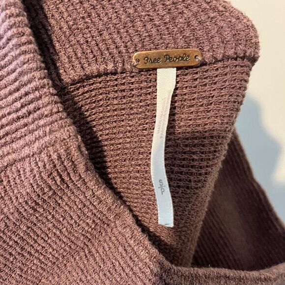 Free People Ottoman Slouchy Tunic Size Small oversized sweater ribbed knit mock - Picture 7 of 12